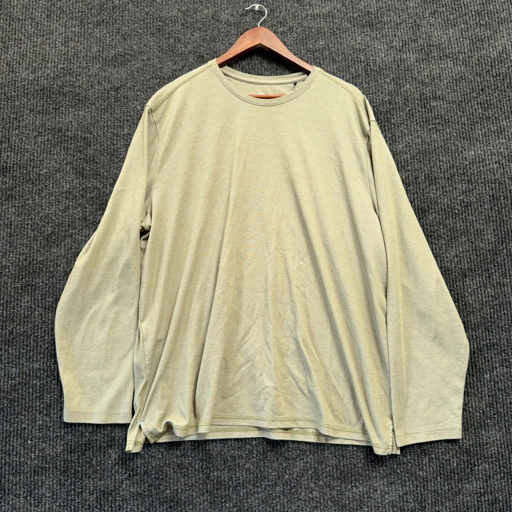 Tommy Bahama Crewneck Shirt Mens 2XLT Olive Green Supima Cotton Long Sleeve